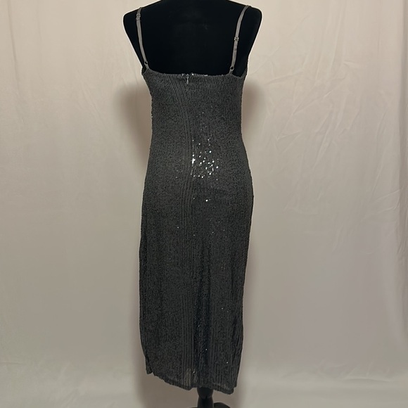 Laundry by shelli segal sequin cowl neck slip in gunmetal size 6 - Picture 3 of 6